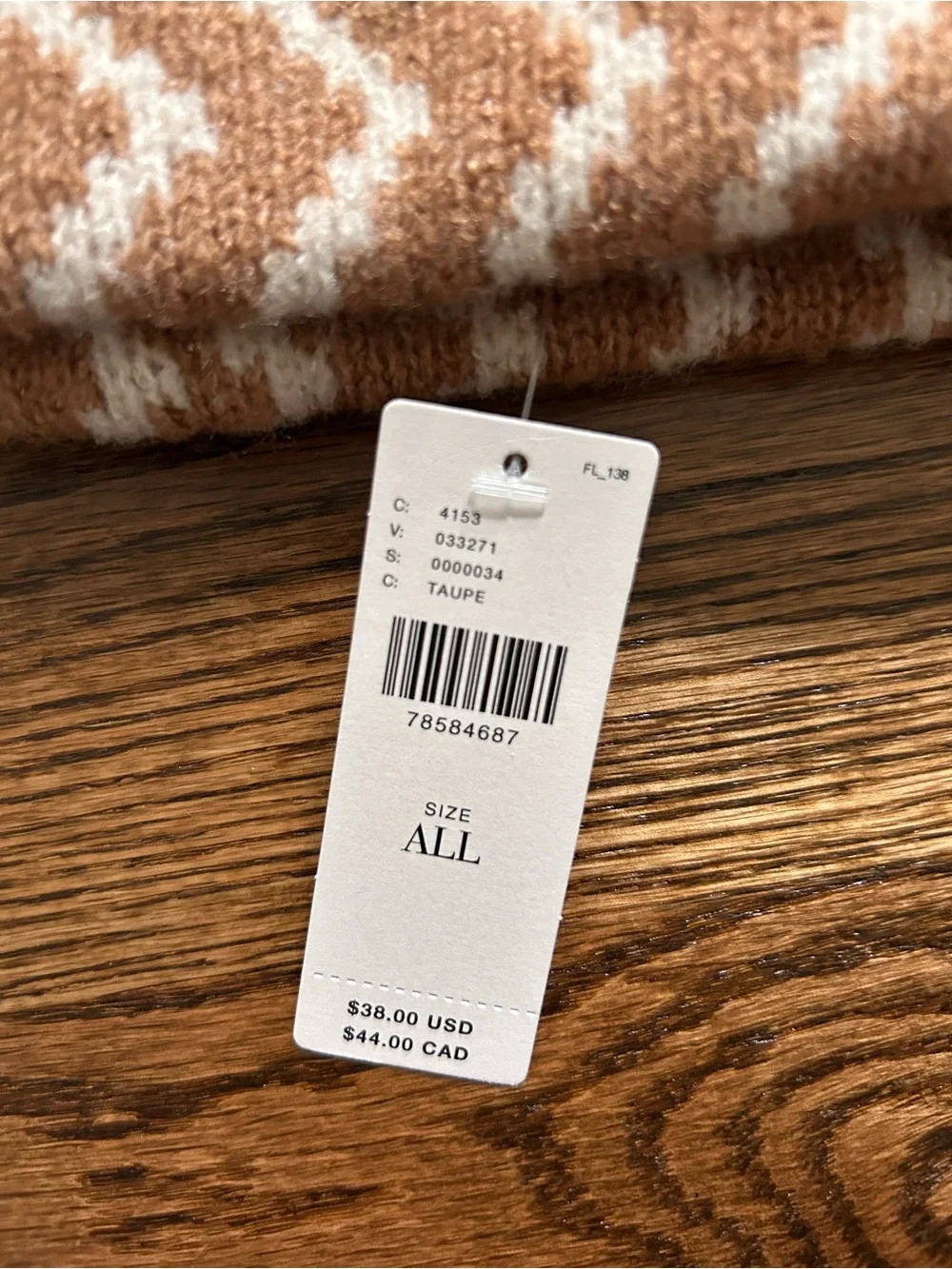 Anthropologie Maeve Zig-Zag Pattern Knit Beanie